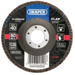 Aluminium Oxide Flap Disc, 115 x 22.23mm, 40 Grit