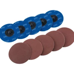 Aluminium Oxide Sanding Discs, 75mm, 240 Grit (Pack of 10)
