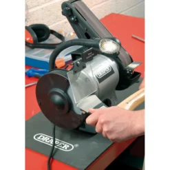 Bench Grinder with Sanding Belt and Work light, 150mm, 370W