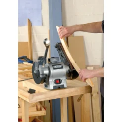 Bench Grinder with Sanding Belt and Work light, 150mm, 370W