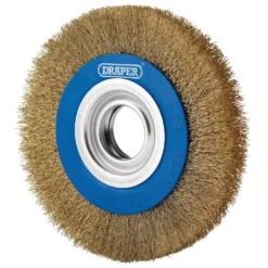 Brassed Steel Bench Grinder Wire Wheel Brush, 150 x 31.75mm