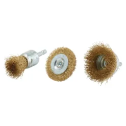 Brassed Steel Crimped Wire Brush Set (3 Piece)