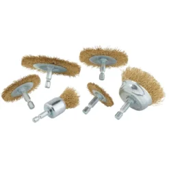 Brassed Steel Crimped Wire Brush Set (6 Piece)