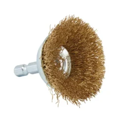 Brassed Steel Crimped Wire Cup Brush, 40mm