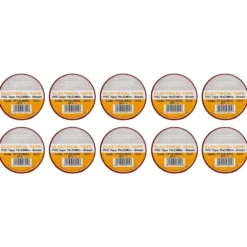 Brown PVC Electrical Insulation Tape, 19mm x 33m (Pack of 10)