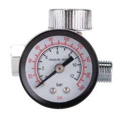 1/4" BSP On-Gun Air Regulator and Gauge, 180psi