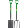 Carbon Steel Garden Fork and Spade Set, Green