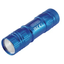 COB LED Aluminium Hand Torch, 3W, 85 Lumens, 3 x AAA Batteries Supplied