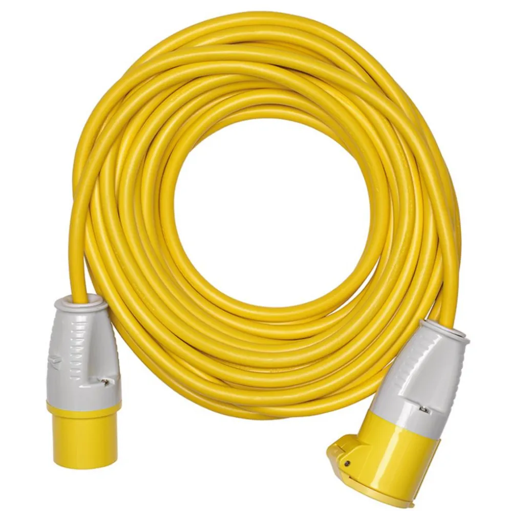 Defender E85121 110V Extension Lead Yellow 2.5mm², 16A, 14m