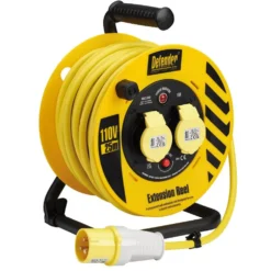 Defender E86455 110V Heavy Duty Industrial Cable Reel, 25m