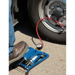 Double Cylinder Foot Pump with Pressure Gauge