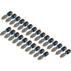 Draper Expert Cross Slot/PH Type Impact Screwdriver Bits, No.2 x 25mm, 1/4" Hex (Pack of 25)