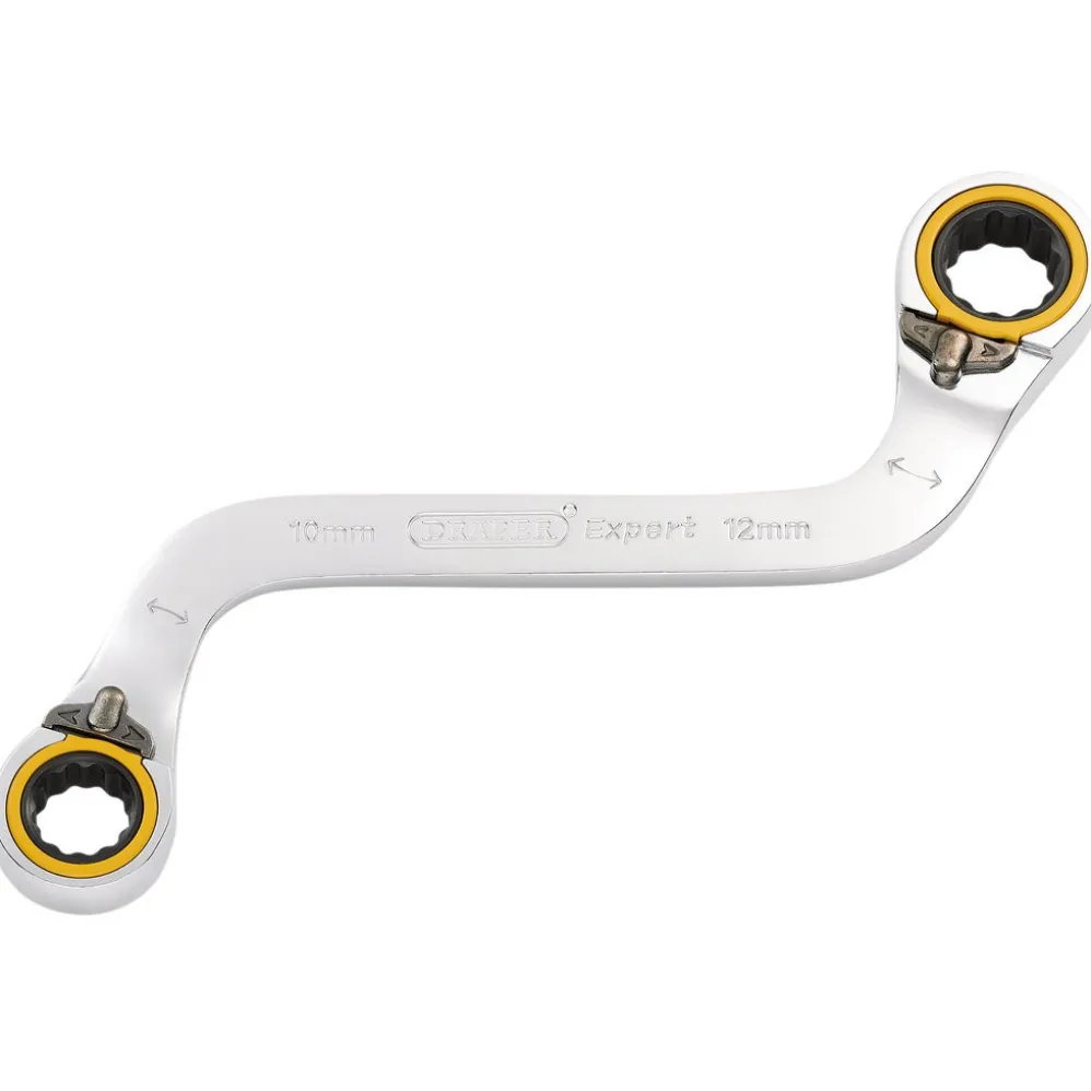 Draper Expert HI-TORQ® Double Ring Ratchet S-Shape Spanner, 10 x 12mm
