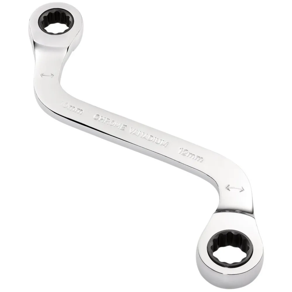Draper Expert HI-TORQ® Double Ring Ratchet S-Shape Spanner, 10 x 12mm