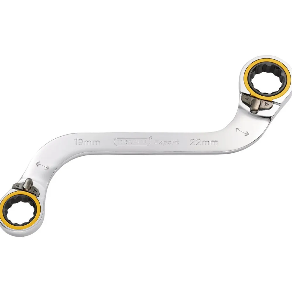 Draper Expert HI-TORQ® Double Ring Ratchet S-Shape Spanner, 19 x 22mm