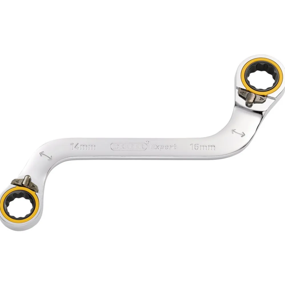 Draper Expert HI-TORQ® Double Ring Ratchet S-Shape Spanner, 14 x 16mm
