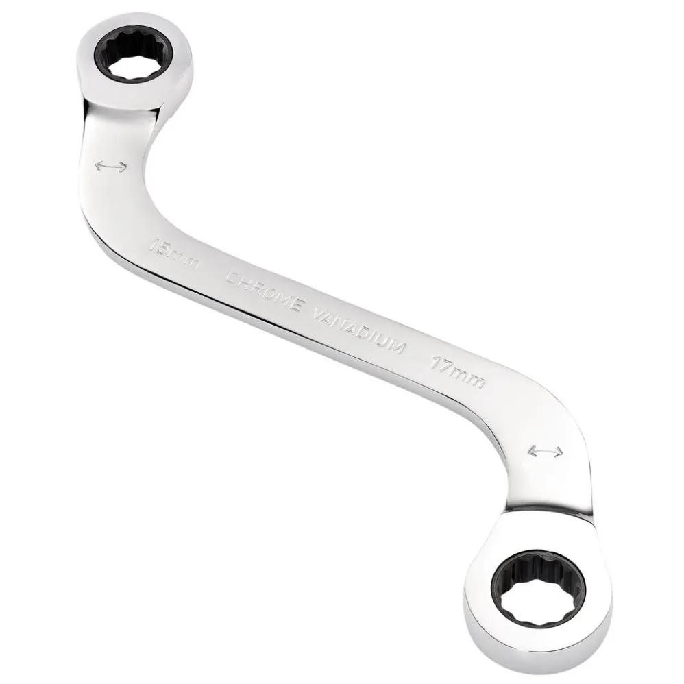 Draper Expert HI-TORQ® Double Ring Ratchet S-Shape Spanner, 15 x 17mm