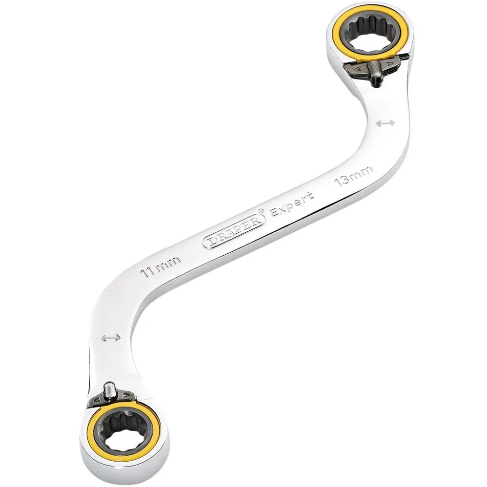 Draper Expert HI-TORQ® Double Ring Ratchet S-Shape Spanner, 11 x 13mm