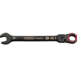 Draper Expert HI-TORQ® Metric Flexible Head Ratchet Combination Spanner, 19mm, Black