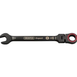 Draper Expert HI-TORQ® Metric Flexible Head Ratchet Combination Spanner, 17mm, Black