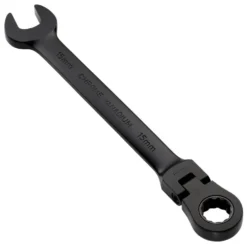 Draper Expert HI-TORQ® Metric Flexible Head Ratchet Combination Spanner, 15mm, Black