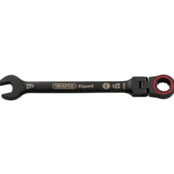 Draper Expert HI-TORQ® Metric Flexible Head Ratchet Combination Spanner, 12mm, Black