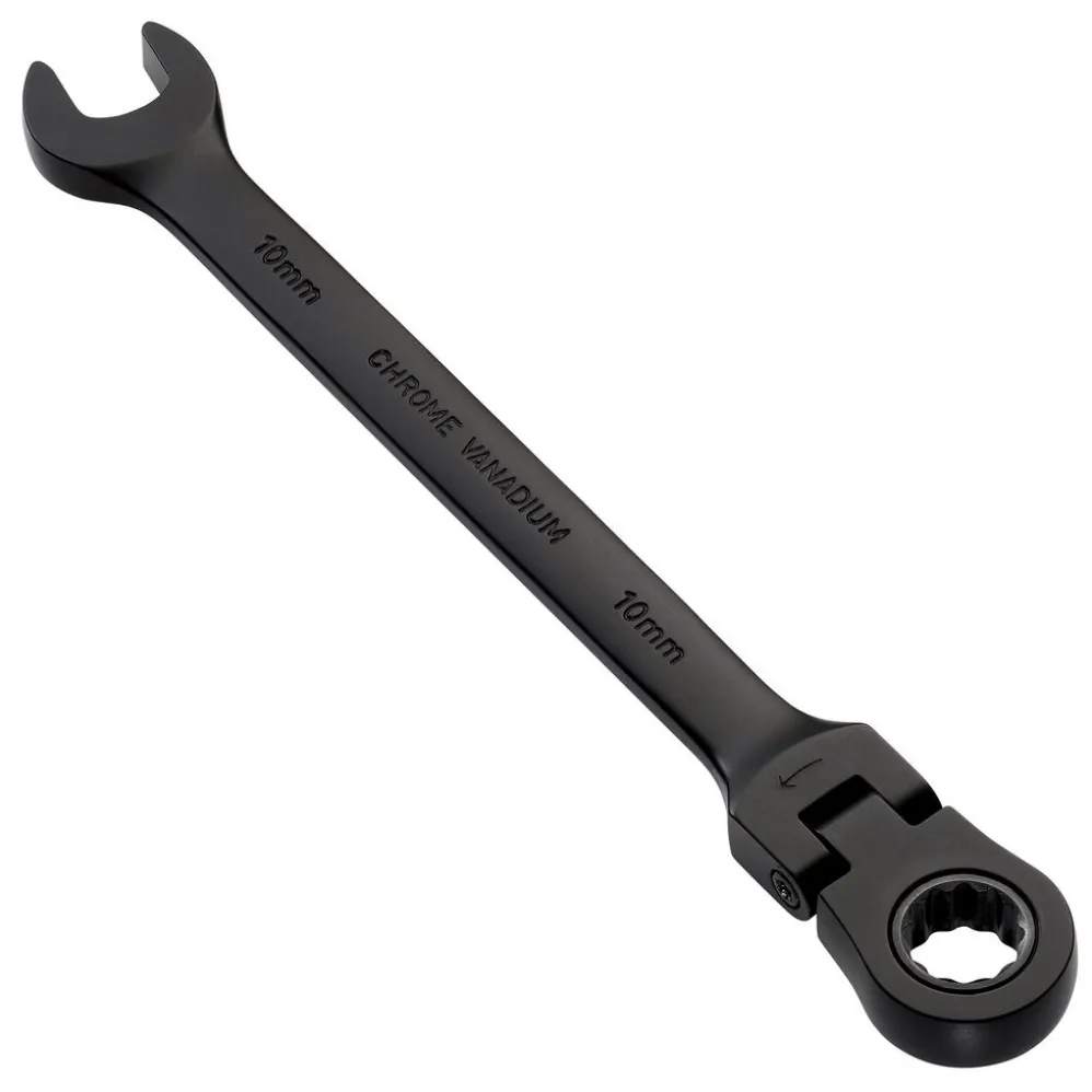 Draper Expert HI-TORQ® Metric Flexible Head Ratchet Combination Spanner, 10mm, Black