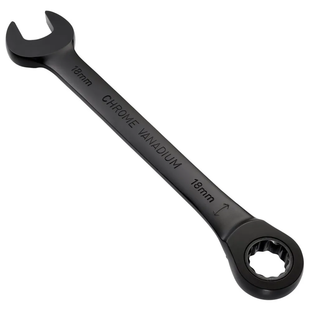 Draper Expert HI-TORQ® Metric Reversible Ratchet Combination Spanner, 18mm, Black