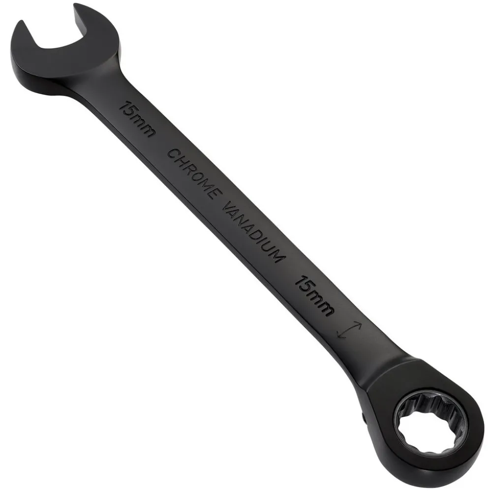 Draper Expert HI-TORQ® Metric Reversible Ratchet Combination Spanner, 15mm, Black