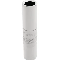 Draper Expert HI-TORQ® 6 Point Deep Socket, 1/4" Sq. Dr., 8mm