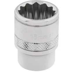 Draper Expert HI-TORQ® 12 Point Socket, 3/8" Sq. Dr., 15mm