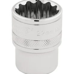 Draper Expert HI-TORQ® 12 Point Socket, 1/2" Sq. Dr., 22mm