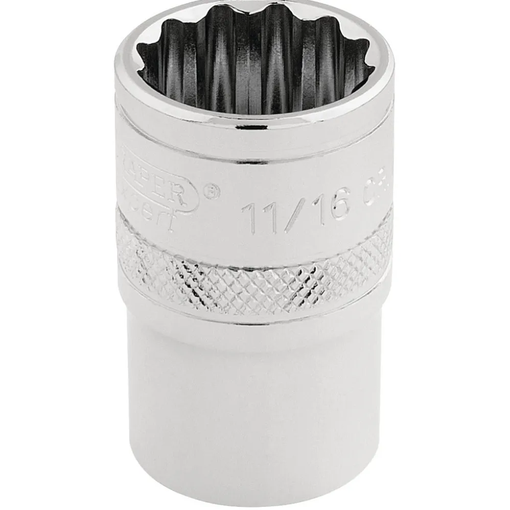 Draper Expert HI-TORQ® 12 Point Socket, 1/2" Sq. Dr., 11/16"