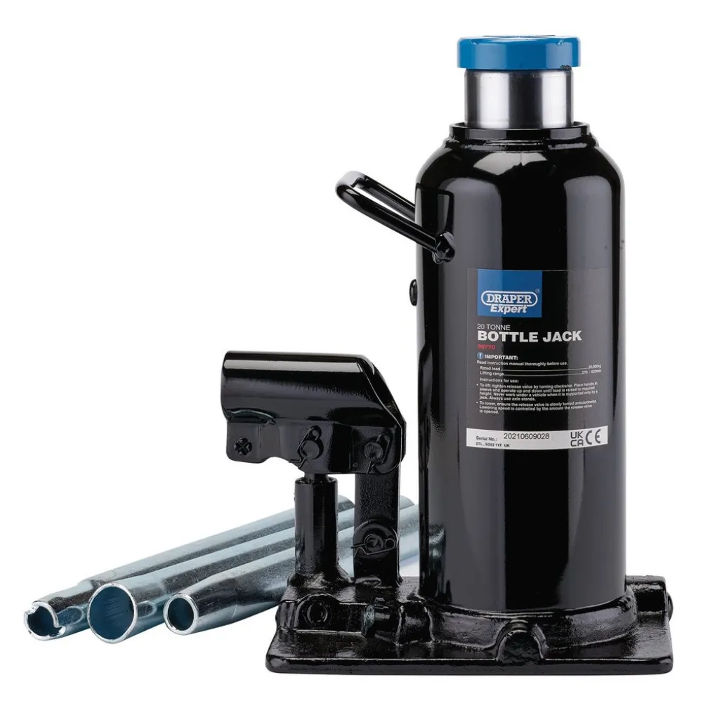 Draper Expert Hydraulic Bottle Jack, 20 Tonne