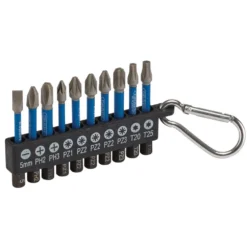 Draper Expert Impact Screwdriver Bit Set, 50mm, 1/4" Hex (10 Piece)