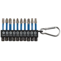 Draper Expert Impact Screwdriver Bit Set, 50mm, 1/4" Hex (10 Piece)