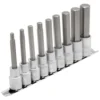 Draper Expert Long Metric Hex. Socket Bit Set, 1/2" Sq. Dr., 100mm (9 Piece)
