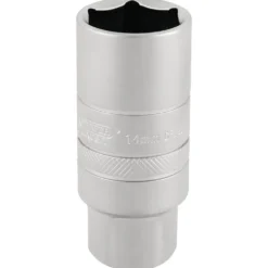 Draper Expert 14mm Thread 6 Point Satin Chrome Spark Plug Socket, 3/8" Sq. Dr., 21mm
