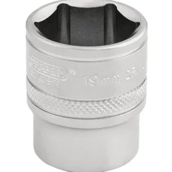 Draper Expert 6 Point Metric Socket, 3/8" Sq. Dr., 19mm