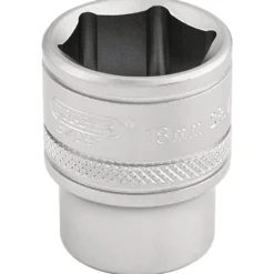 Draper Expert 6 Point Metric Socket, 3/8" Sq. Dr., 18mm