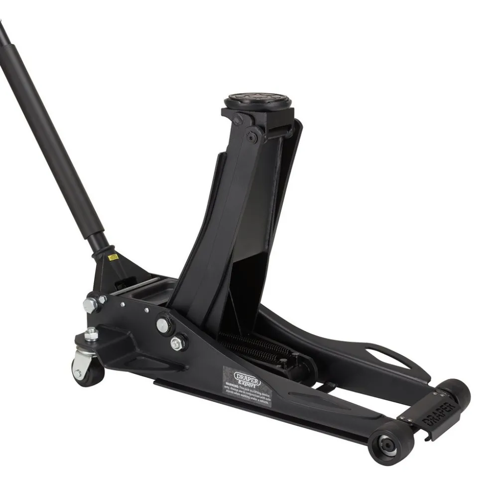 Draper Expert Professional Low Profile Fast Lift Garage Trolley Jack, 3 Tonne, Black