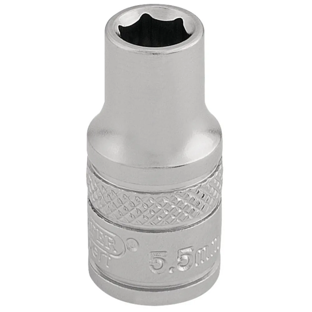Draper Expert Socket, 1/4" Sq. Dr., 5.5mm