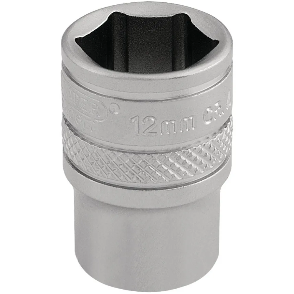 Draper Expert Socket, 1/4" Sq. Dr., 12mm