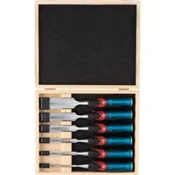 Draper Expert Soft Grip 'Pound Thru' Bevel Edge Wood Chisel Set, 140mm (6 Piece)
