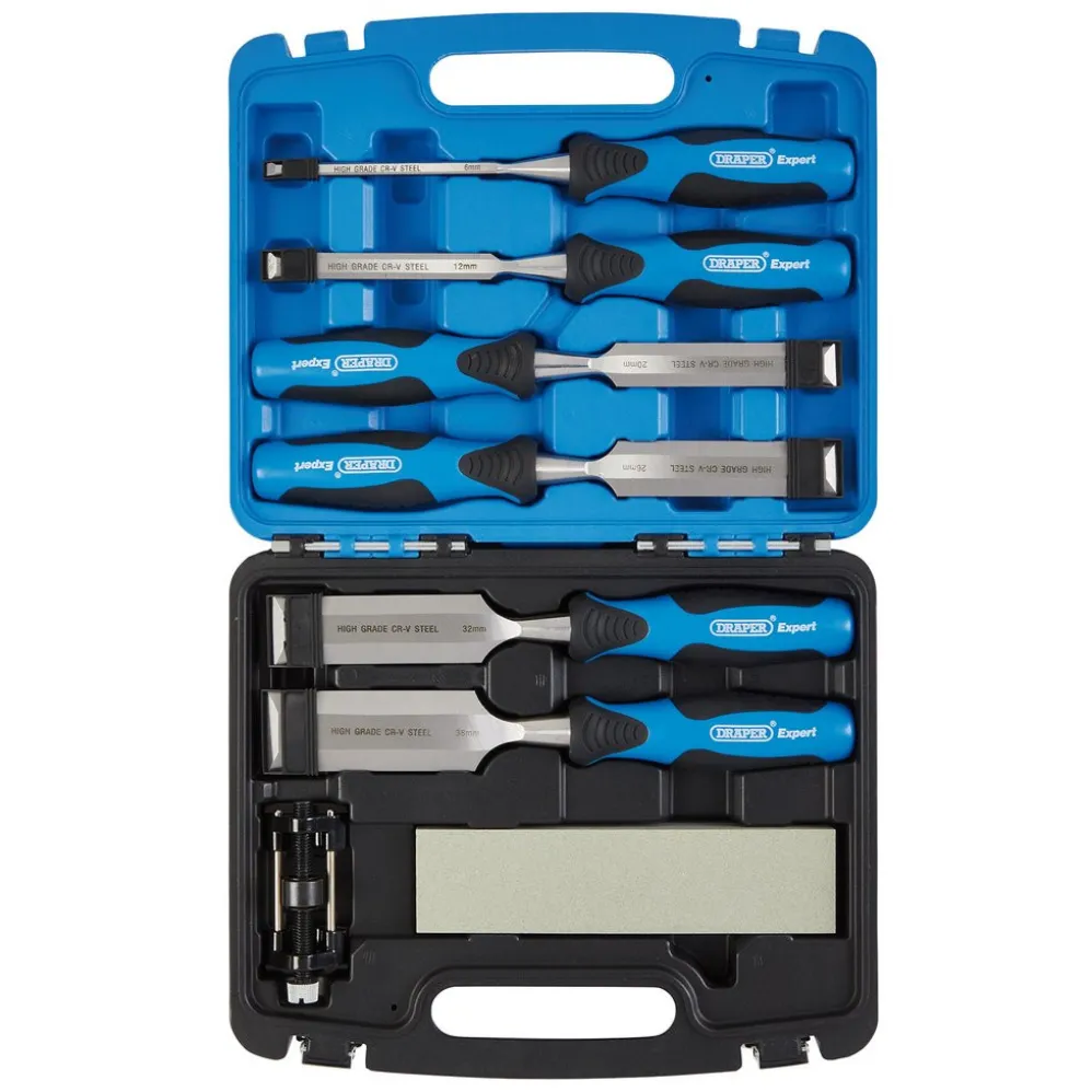 Draper Expert Soft Grip Wood Chisel Kit, 140mm (8 Piece)