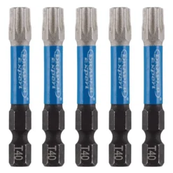 Draper Expert TX-STAR® Impact Screwdriver Bits, T40 x 50mm, 1/4" Hex (Pack of 5)