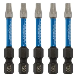 Draper Expert TX-STAR® Impact Screwdriver Bits, T20 x 50mm, 1/4" Hex (Pack of 5)