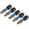 Draper Expert TX-STAR® Impact Screwdriver Bits, T20 x 25mm, 1/4" Hex (Pack of 5)