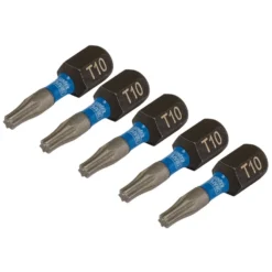 Draper Expert TX-STAR® Impact Screwdriver Bits, T10 x 25mm, 1/4" Hex (Pack of 5)