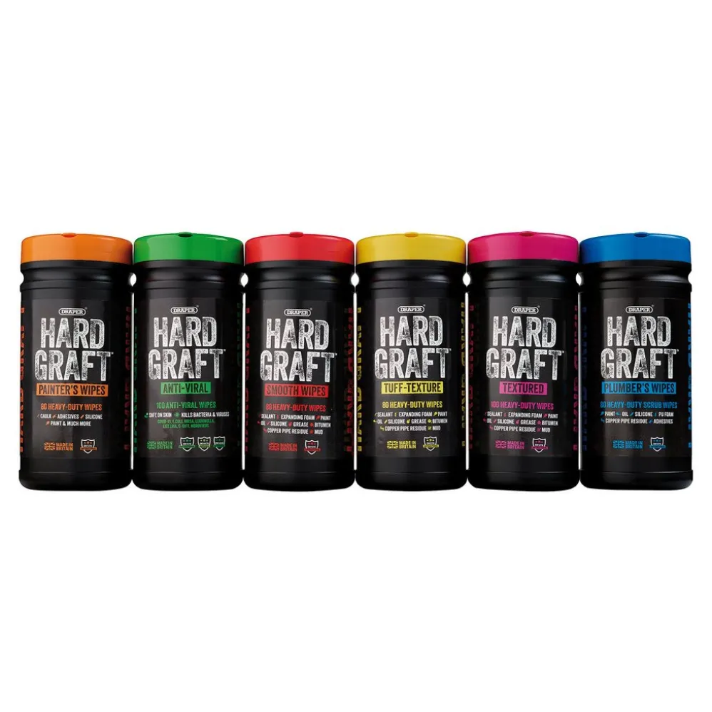 Draper Hard Graft Multipurpose Textured Wipes (Tub of 100)